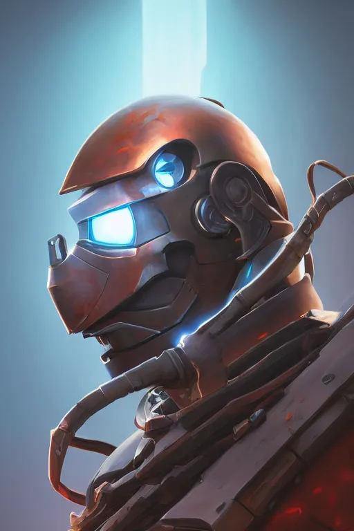 Image similar to epic mask helmet robot ninja portrait stylized as fornite style game design fanart by concept artist gervasio canda, behance hd by jesper ejsing, by rhads, makoto shinkai and lois van baarle, ilya kuvshinov, rossdraws global illumination radiating a glowing aura global illumination ray tracing hdr render in unreal engine 5