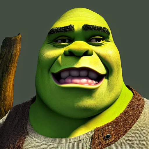 Prompt: photoreal shrek