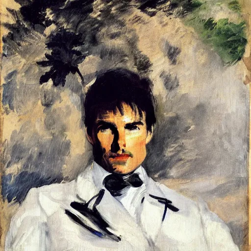 Image similar to Tom Cruise, painted by Manet.