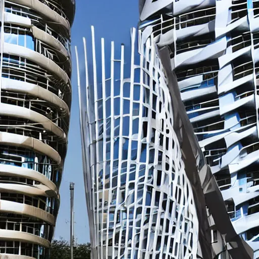 Image similar to DNA buildings trending art