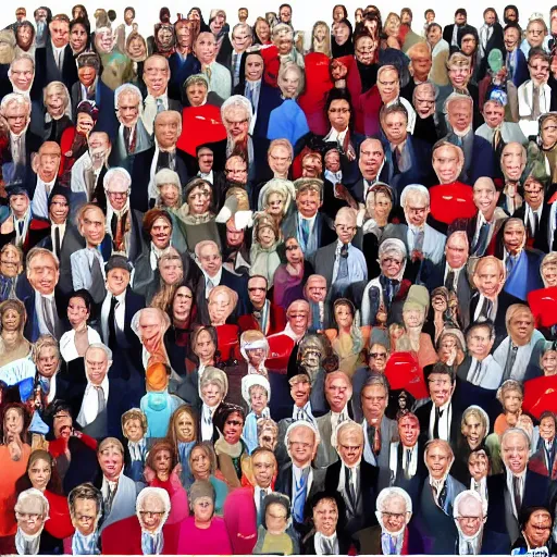 Prompt: where is bernie, in the style of a where's waldo