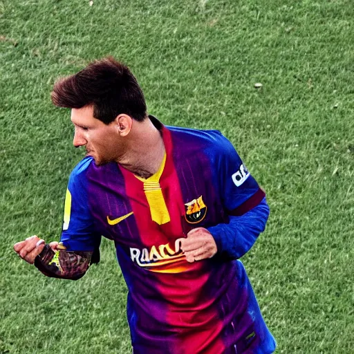 Prompt: lionel messi rolling a joint