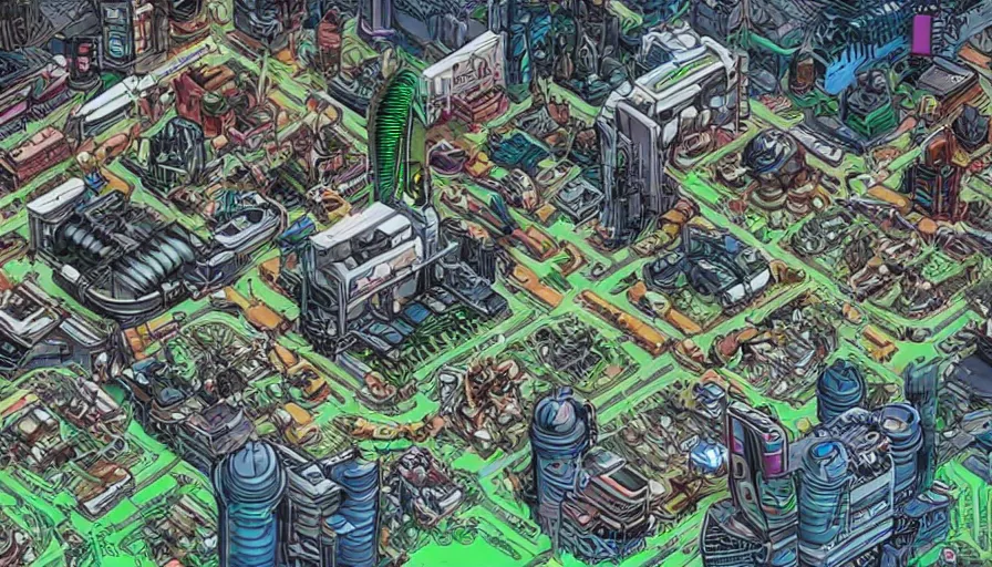 Image similar to a xenomorphic biopunk city in the style of sega genesis game