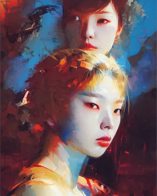 Prompt: Lee Jin-Eun by John Berkey and Gerald Brom, rule of thirds, seductive look, beautiful, in intergalactic hq, ethereal, Refined, masterpiece
