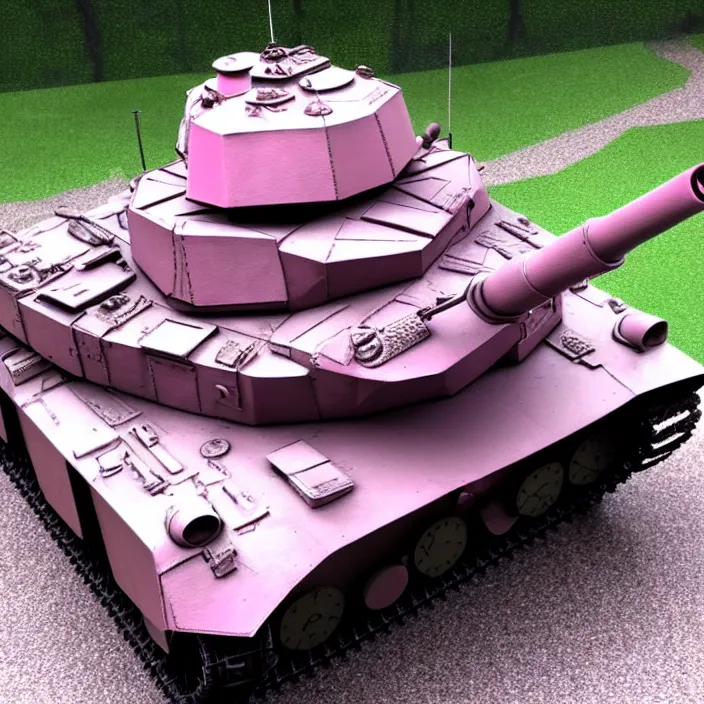 photograph of a real-life IS-2 Heavy tank with Pink