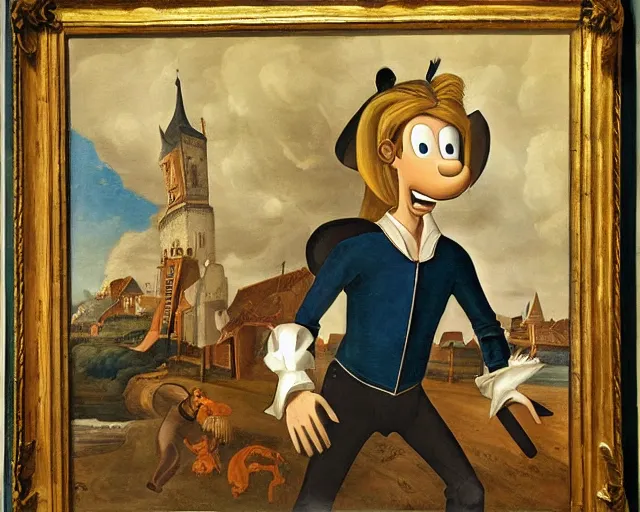 Image similar to a 1 6 0 0 s painting of hey arnold