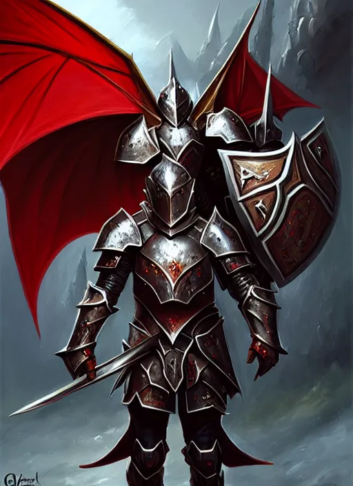 Image similar to a _ fantasy _ style _ portrait _ painting _ of paladin knight with shield fighting a red dragon, oil _ painting _ unreal _ 5 _ daz. _ rpg _ portrait _ extremely _ detailed _ artgerm _ greg _ rutkowski _ greg