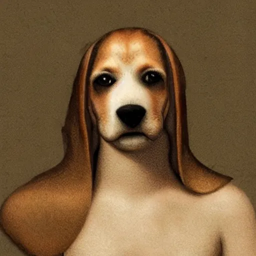 Prompt: scan of a pregnant woman. The image clearly shows a Beagle instead of a woman. Photorealistic