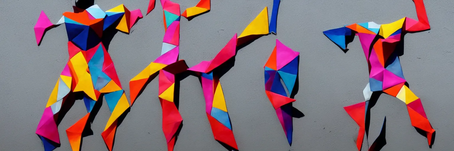 Image similar to abstract human body, Fine Art, Street Art, Mural, Modular Origami