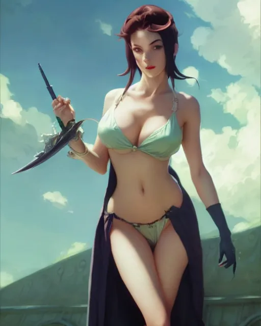 Image similar to photo of sage from valorant, sage by a - 1 pictures, by greg rutkowski, gil elvgren, glossy skin, pearlescent, anime, maxim magazine,