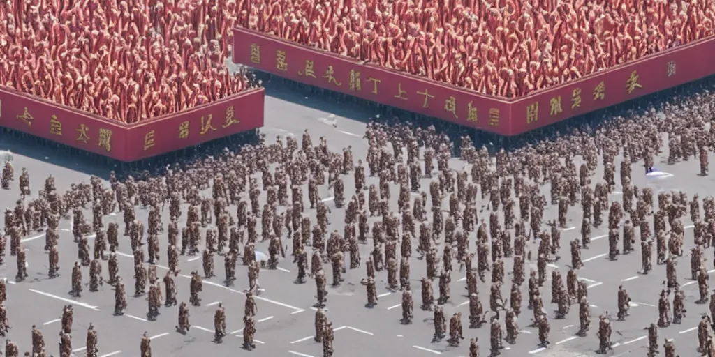 Image similar to a very high resolution image from a new movie, tiananmen square beautiful scenery, photorealistic, photography, directed by wes anderson