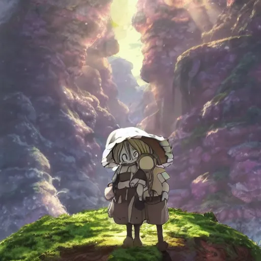 Image similar to made in abyss, fantasy art, fresh and bright illustration, animated film, by studio ghibli