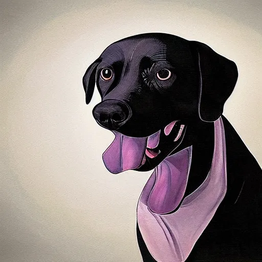 Image similar to dog in the night panting