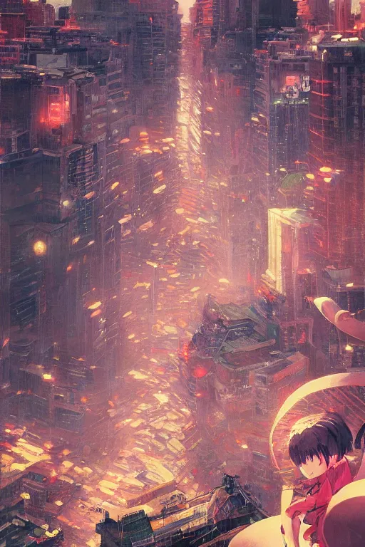 Prompt: A ultradetailed beautiful panting of a cup noodle monster attacking a city, Oil painting, by Ilya Kuvshinov, Greg Rutkowski and Makoto Shinkai