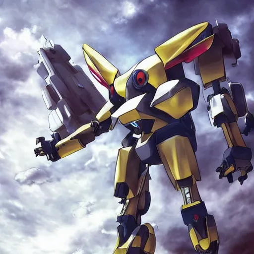 Image similar to pokemon mecha, mecha suit, Murata Yasushi Nirasawa Style, beautiful aesthetic, photorealistic, volumetric lighting, hyperrealistic, octane render, HDR, Production IG Studios Anime Style