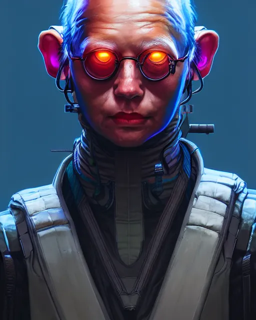 Prompt: programmer as an apex legends character digital illustration portrait design by, wayne barlowe detailed, gorgeous lighting, wide angle action dynamic portrait