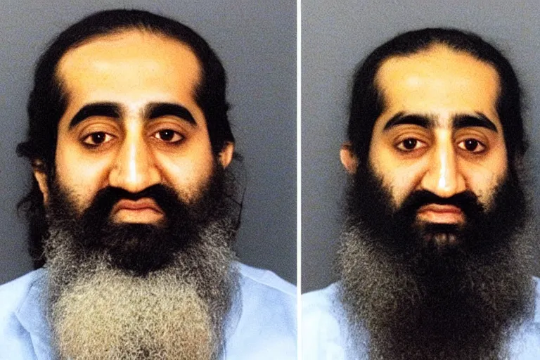 Prompt: mugshot of osama bin laden