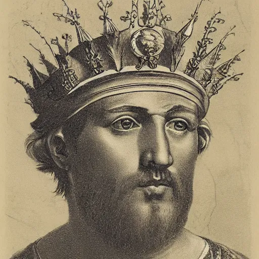 Image similar to a portrait of the head of a roman emperor with a crown of laurels ( c. 1 8 8 0 - 1 8 9 2 ) drawing in high resolution by otto eerelman