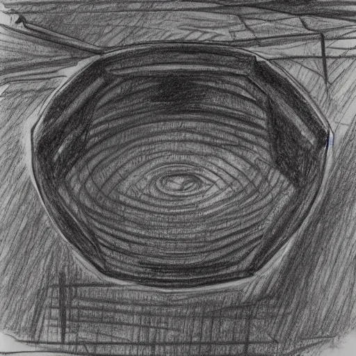 Image similar to distorted prismatic round forest octagon snapper bourbon hybrid salsa , by Mark Rothko and Judson Huss and Monsù Desiderio , #micro , child's drawing , pencil sketch