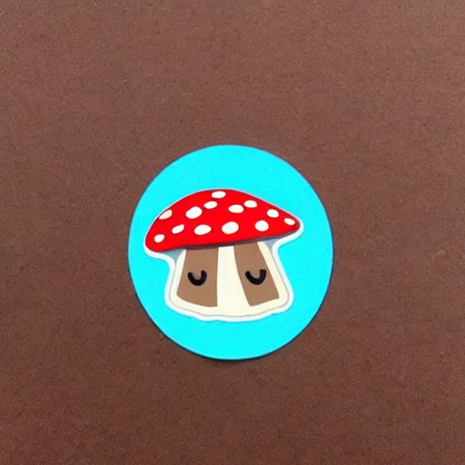 Image similar to cute mushroom with face sticker