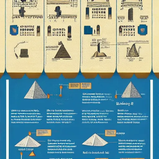 Image similar to infographic blueprints step by step guide how to build pyramids of egypt