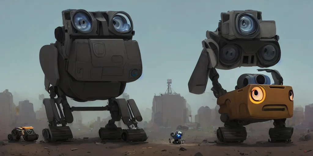 Prompt: Wall-e by Goro Fujita and Simon Stalenhag , 8k, trending on artstation, hyper detailed, cinematic