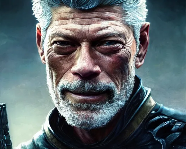 Image similar to highly detailed portrait of stephen lang as thomas wayne, in batman : arkham knight, stephen bliss, unreal engine, fantasy art by greg rutkowski, loish, rhads, ferdinand knab, makoto shinkai and lois van baarle, ilya kuvshinov, rossdraws, tom bagshaw, global illumination, radiant light, detailed and intricate environment