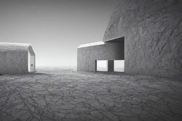 Prompt: desolate futuristic house in the middle of the desert, dramatic, desolate, award winning, high detailed