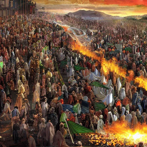 Image similar to muslims on judgment day digital art very detailed 4 k detailed super realistic