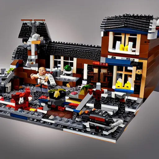 Image similar to evil dead movie lego set, unreal engine