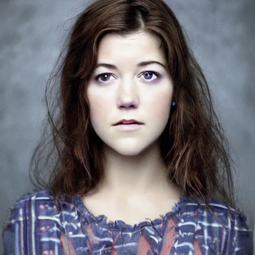 Image similar to a masterpiece portrait photo of a beautiful young women conjoined twins mary elizabeth winstead, symmetrical face