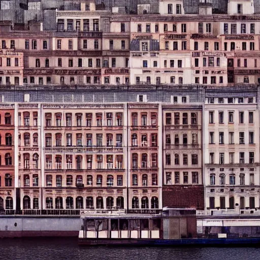 Prompt: a shot of a city by wes anderson