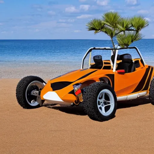 Image similar to a dune buggy that looks like an ankylosaurus