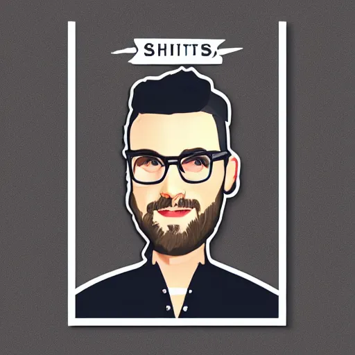 Image similar to schitts creek dan levy sticker art, svg vector, adobe - illustrator