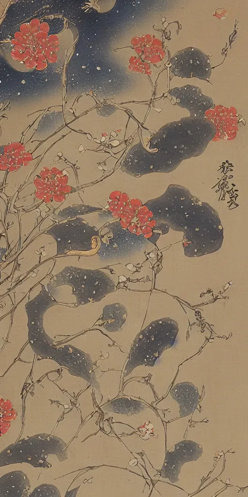 Prompt: oriental painting of the galaxy