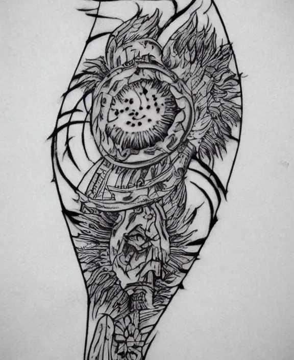 Image similar to amazing detailed tattoo stencil of denmark