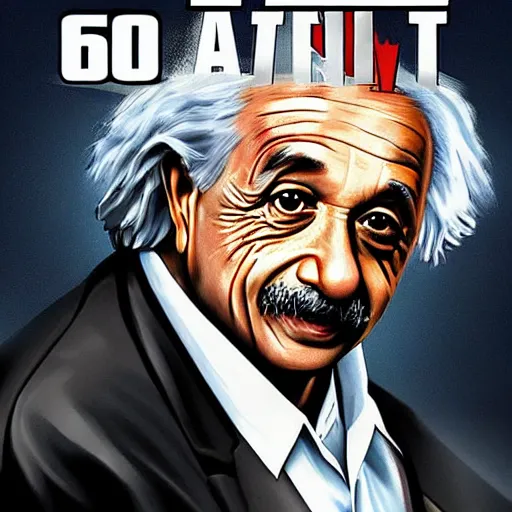 Image similar to albert einstein gta 5 cover art