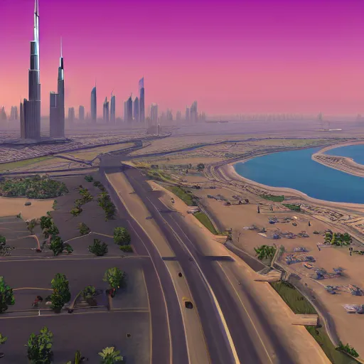 Prompt: gta : dubai, plain background