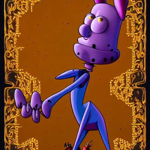 Prompt: courage the cowardly dog, highly accurate, deep aesthetic, 8 k, highly ornate intricate details, cinematic lighting, trending on artstation,