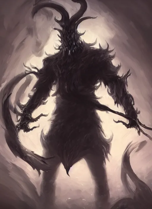 Image similar to a highly detailed illustration of fierce korean man with bowl cut black hair wearing tie with giant black claws, evil wielding giant black fog claws pose, foggy lovecraftian black mist surrounding background, perfect face, intricate, elegant, highly detailed, centered, digital painting, artstation, concept art, smooth, sharp focus, league of legends concept art, wlop.