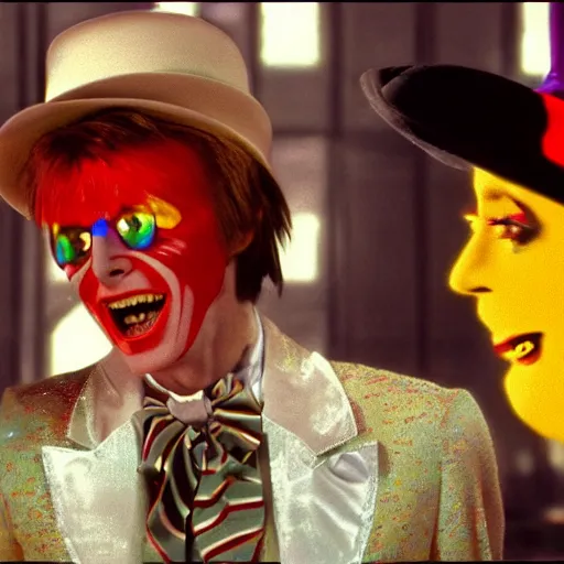 Image similar to David Bowie as Willy Wonka stunning awe inspiring 8k hdr