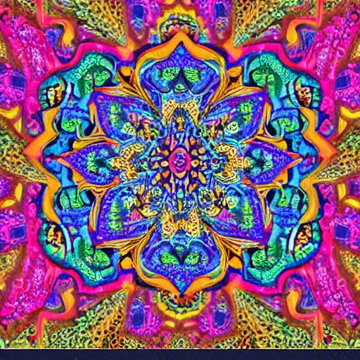 Prompt: Psychedelic Arabesque Tapestry Bohemian