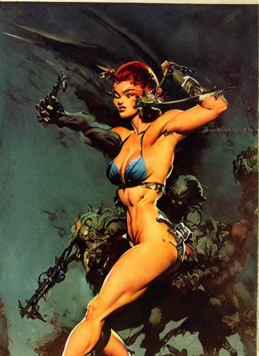 Image similar to by frazetta, highly detailed
