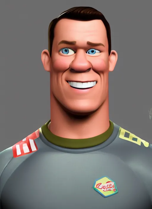 Prompt: portrait of john cena in the style of pixar 3 d animation