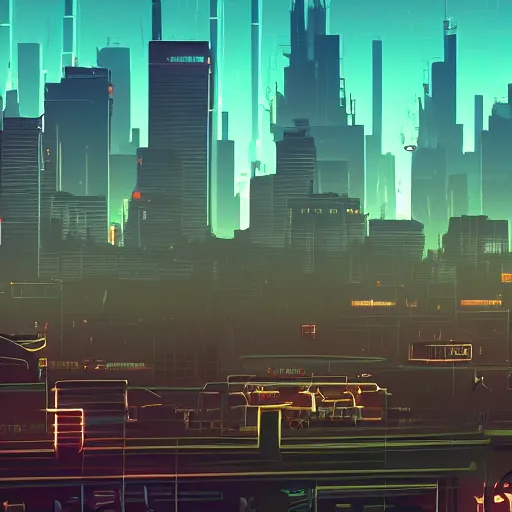 Image similar to distant cyberpunk city skyline silhouette, highly detailed, parallax layer from a gorgeous indie platform game