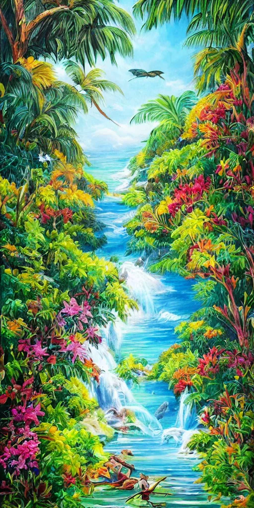 Image similar to painting paradise,