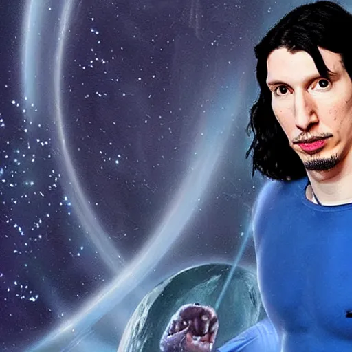 Image similar to adam driver in avatar as a navi