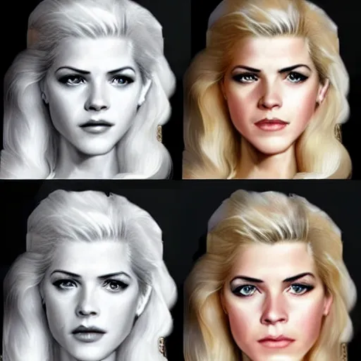 Image similar to A combination of Katheryn Winnick's and Grace Kelly's and Emma Watson's faces with blonde hair as Solid Snake from Metal Gear Solid, western, D&D, fantasy, intricate, elegant, highly detailed, digital painting, artstation, concept art, matte, sharp focus, illustration, art by Artgerm and Greg Rutkowski and Alphonse Mucha