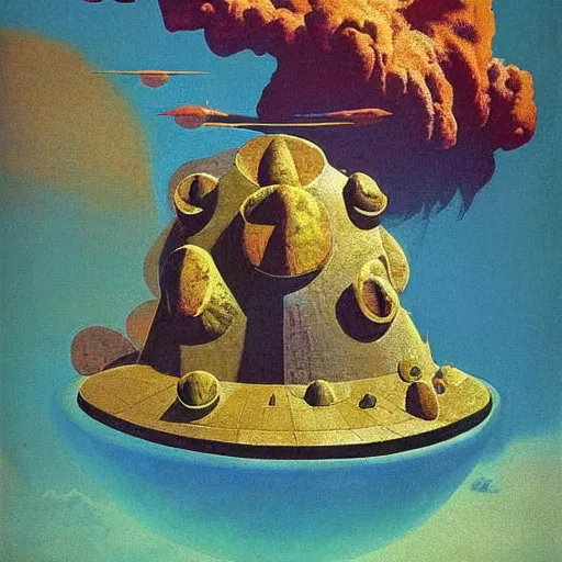 Prompt: fantastic otherworldly vibrant country crystal grouper skillet gulf nuclear bomb , by Odilon Redon and Stanisław Szukalski and Chesley Bonestell , #pixelart , National Geographic photo , Rendered in Maya