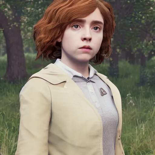 Image similar to sophia lillis as hermione granger, detailed, unreal engine 5, 8 k